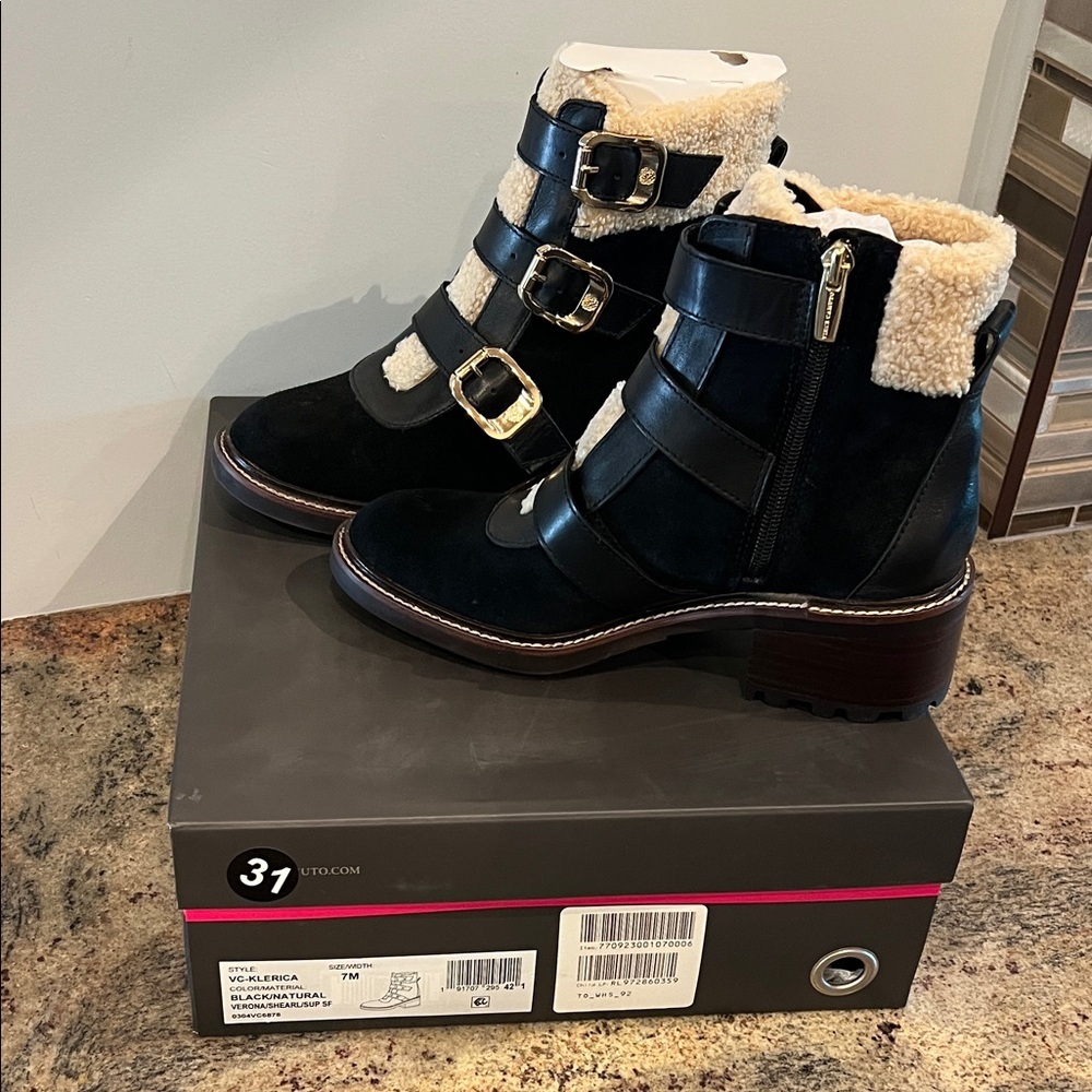 Vince Camuto Klerica Black Booties 7M NIB